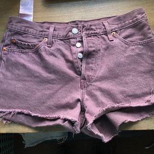 Levi’s cutoffs stonewashed purple